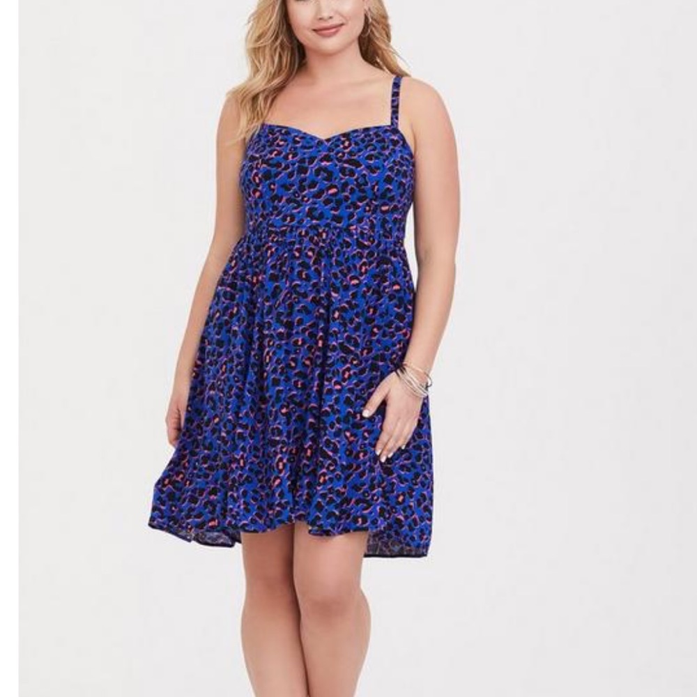 Torrid MINI CHALLIS HIGH-LOW SKATER DRESS